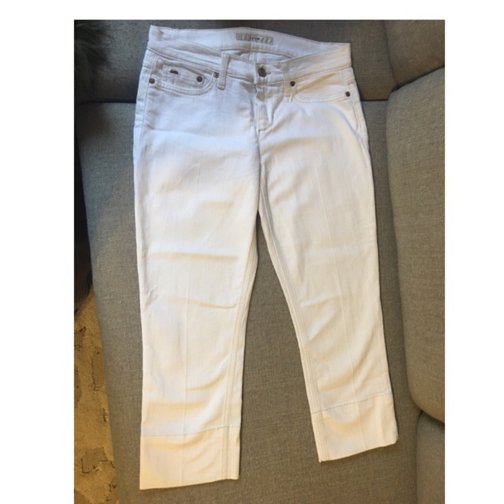 Joe’s Jeans fitted cropped off white jeans